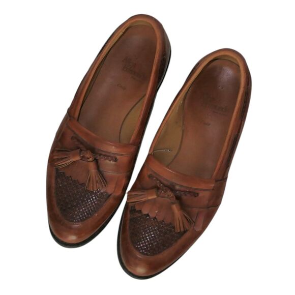 Allen Edmonds Cody Kiltie Tassel Loafers Mens 10E Brown Leather Woven Shoes main image 10